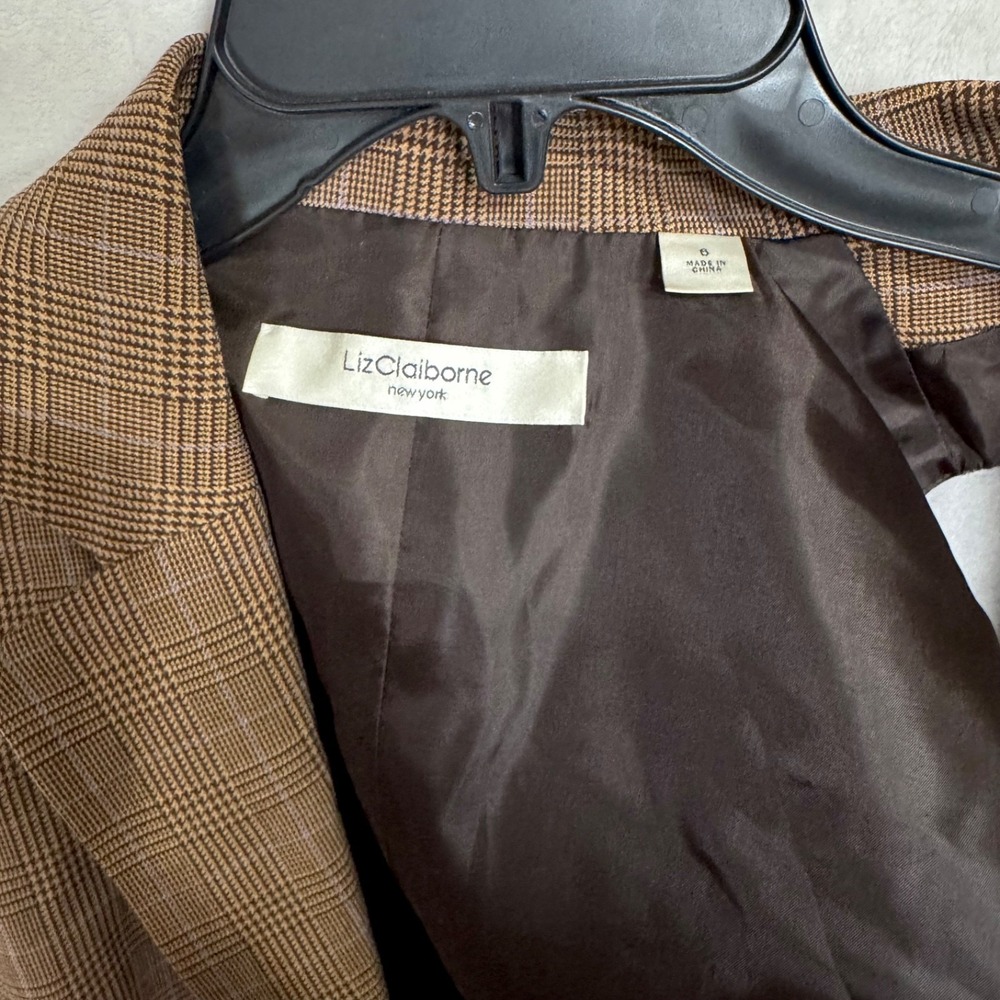 Liz Claiborne 90s Plaid‎ Vest Tailored Suit Waistcoat Size 6 Heritage Equestrian - Picture 8 of 15
